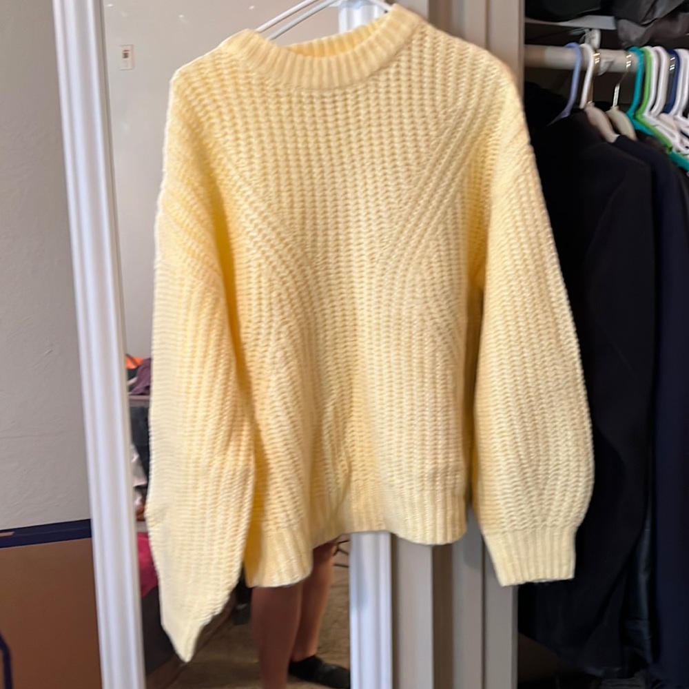 A new day yellow cable knit sweater.. very soft. NWOT